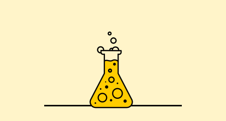 illustration of gases inside science beaker