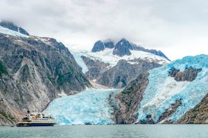 Exploring the Northwestern Glacier on board the National Geographic Orion in Kenai Fjords National Park, Alaska, USA